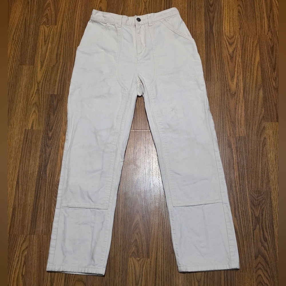 Patagonia Heritage Stand Up Pants Women’s 4 Beige Double Knee Canvas Workwear